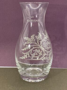 Laguiole Etched Glass Carafe Floral Pattern 1/4 L 8.5 oz Made in France